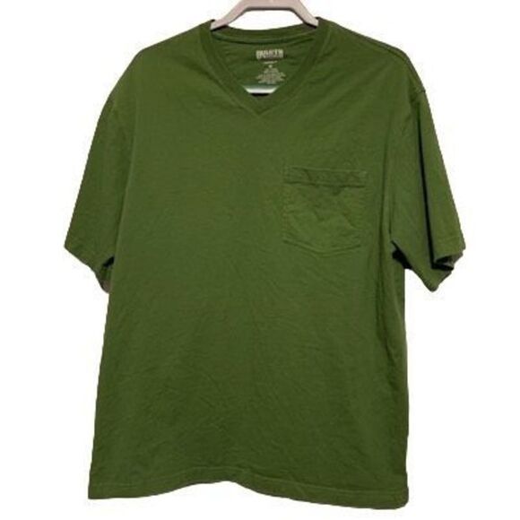 Duluth Trading Co. Green Pocket V-Neck Longtail T - Picture 1 of 4